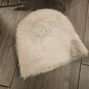 Topshop ivory beige fur winter tunic cap